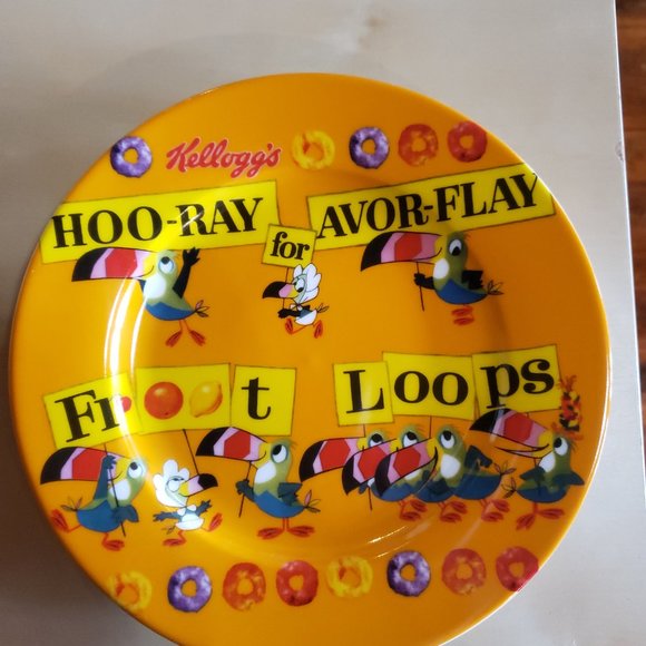 Kellogg's Retro Cereal Luncheon / Salad Plates - Set of 4 - Fruit Loops - Picture 5 of 12